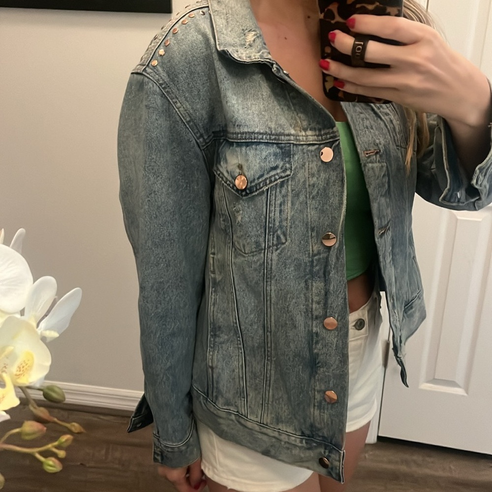 victoria’s secret studded denim jacket size small